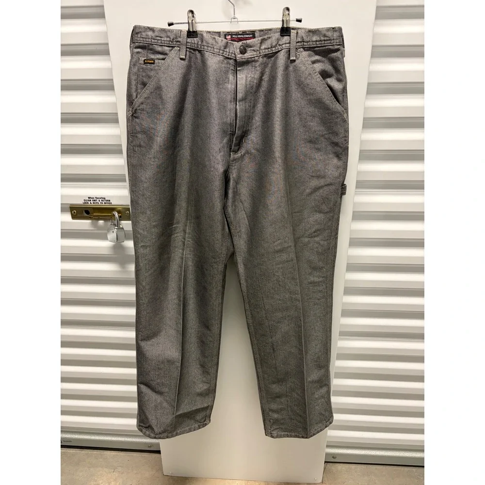 Vintage‎ Polo Jeans Ralph Lauren Carpenter Pants Mens 36x32 Grey Utility Good